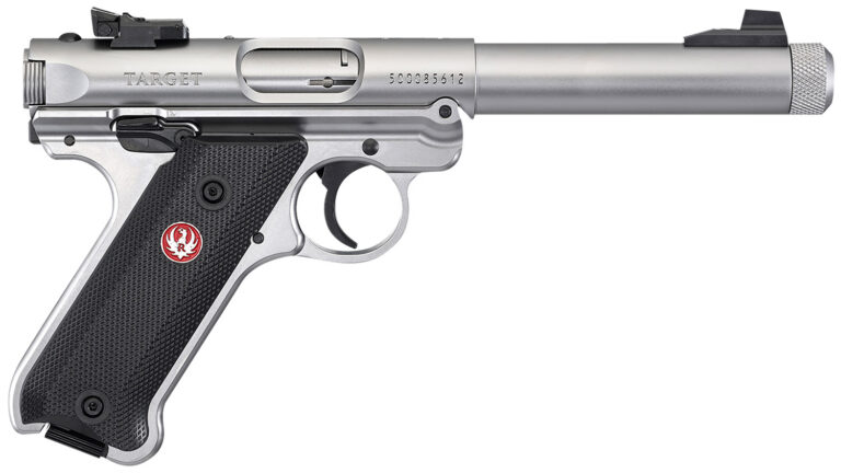 Ruger 40126 Mark IV Target 22 LR 5.50" 10+1 Stainless Steel Black Checkered Poly