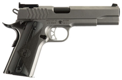 Ruger 6759 SR1911 Target 9mm Luger 9+1 5″ Black Steel Barrel, Low-Glare Stainless Steel Serrated Slide, Low-Glare Stainless Steel Frame w/Beavertail, Deluxe Checkered G10 Grip, Right Hand