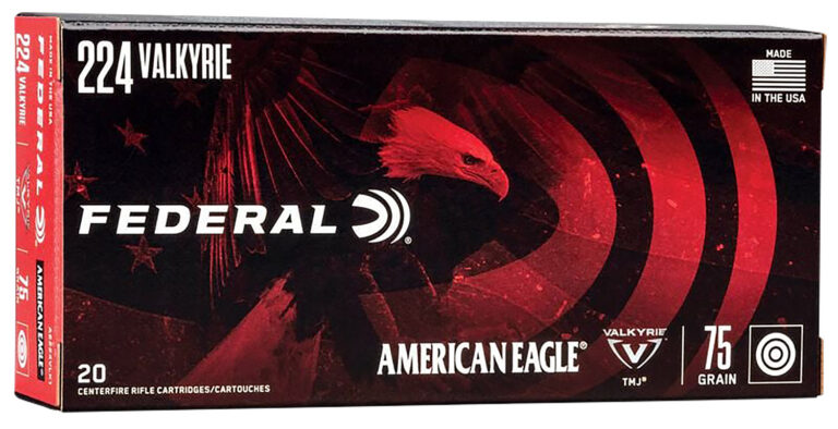 Federal AE224VLK1 American Eagle 224 Valkyrie 75 gr Total Metal Jacket (TMJ) 20 rounds