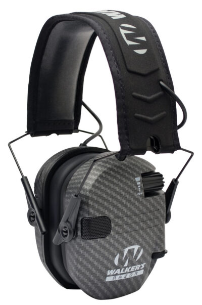 Walker’s GWPRSEMCARB Razor Slim Electronic Muff 23 dB Over the Head Carbon Gray/Black Polymer