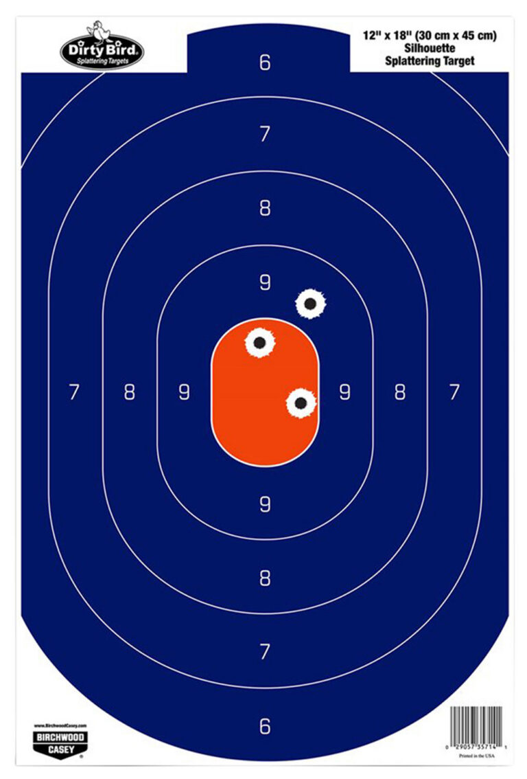 Birchwood Casey 35718 Dirty Bird Silhouette Tagboard Hanging Universal 12" x 18" Blue/Orange 8 Per Pkg
