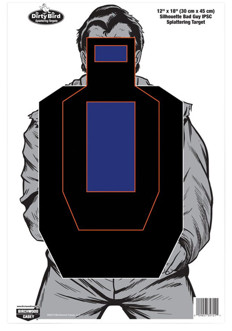 DIRTY BIRD 12" X 18" BAD GUY IPSC SILHOUETTE TARGET - 8-PK