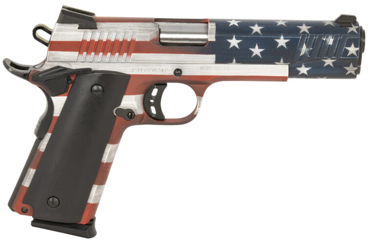 Citadel CIT45FSPUSA 1911-A1 USA 45 ACP 5" 8+1 American Flag Cerakote Black G10 G