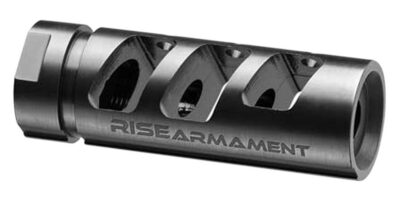 Rise Armament RA701223BLK RA-701 Compensator Black Nitride 416R Stainless Steel with 1/2″-28 tpi Threads & 2.50″ OAL for 5.56x45mm NATO AR-Platform