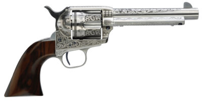 TF UBERTI 1873 CATTLEMAN 45LC 5.5 PHOTO ENGR WHT