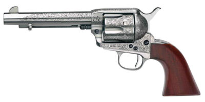 Taylors and Company 711AWE 1873 Cattleman 45 Colt (LC) 6 5.50″ Nickel Flora Engr
