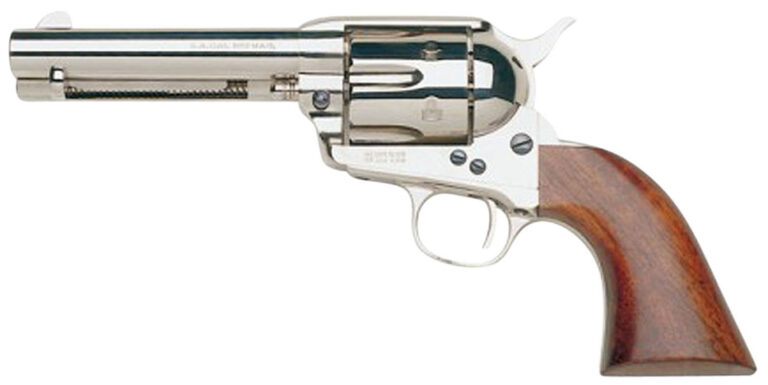 Taylors and Company 555124 1873 Cattleman 357 Mag 6 Round 4.75" Nickel Walnut Gr