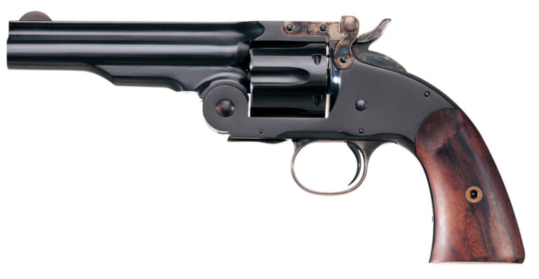Taylors & Company 550664 Second Model Schofield 45 Colt (LC) Caliber with 5" Barrel, 6rd Capacity Cylinder, Overall Blued Finish Steel & Walnut Grip