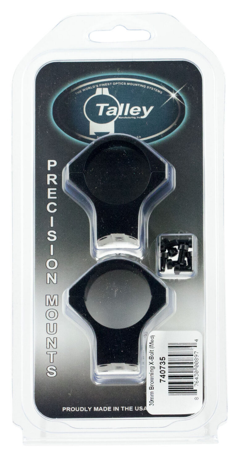 Talley 740735 Scope Mount/Ring Combo  Black Anodized 30mm Tube Fits X-Bolt Medium Rings