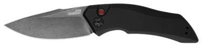 Kershaw 7100BW Launch 1 3.40″ Folding Drop Point Plain Black Oxide Blackwash CPM 154 SS, Blade Black Aluminum Handle