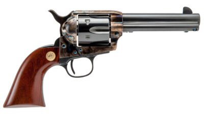 Cimarron MP410 Model P  45 Colt (Long Colt) 6 Shot 4.75″ Blued Stainless Steel Barrel, Blued Cylinder, Color Case Hardened Steel Frame, Walnut Grip, Exposed Hammer