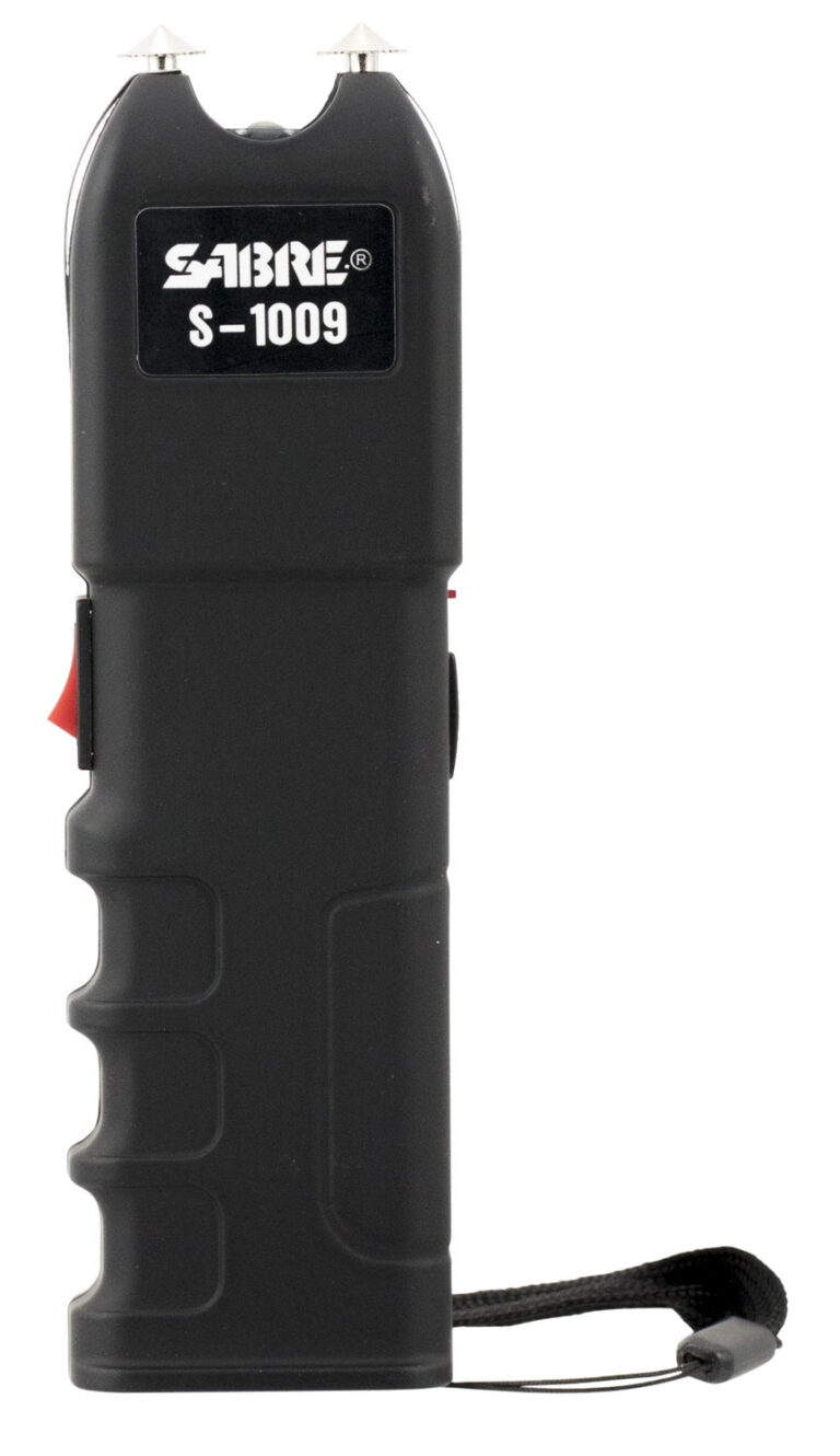 Sabre S1009 Tactical Stun Gun with Flashlight 1.25 Million Volts Black 120 Lumen