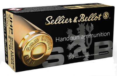 Sellier & Bellot SB9D Handgun  9mmLuger 124gr Jacketed Hollow Point 50 Per Box/20 Case