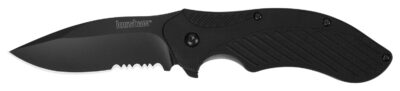 Kershaw 1605CKTST Clash  3.10″ Folding Drop Point Part Serrated Black Oxide 8Cr13MoV SS Blade Black Glass-Filled Nylon Handle Includes Pocket Clip