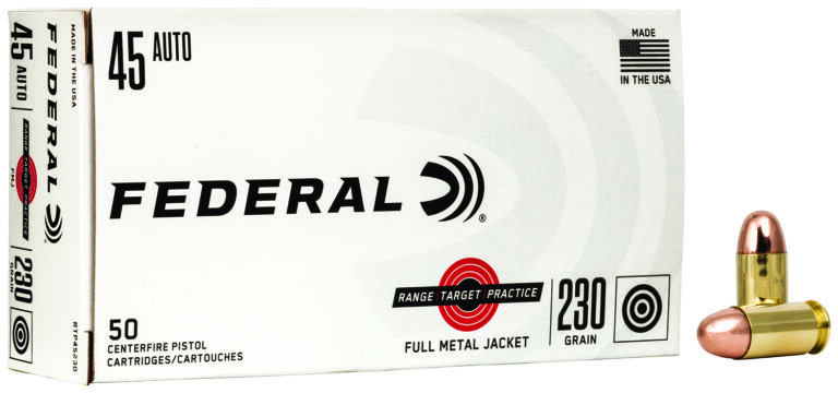 Federal RTP45230 Range and Target  45 ACP 230 gr Full Metal Jacket (FMJ) 50 Bx/