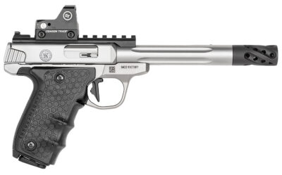 Smith & Wesson 12079 Performance Center Victory Target 22 LR 6″ MB 10+1 Stainless Steel Tandemkross Black HiveGrip with Integrated Target Thumb Rest Grip Red Dot
