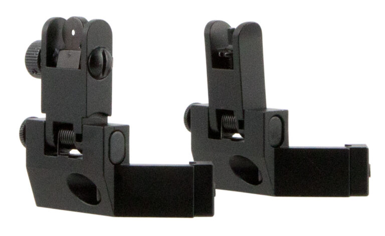 AR FRONT & REAR 45 DEGREE FLIP UP IRON SIGHTS/SPRING LOADED