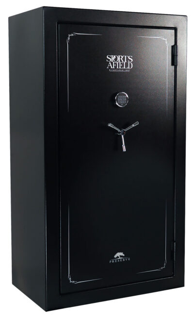 Sports Afield SECSA7240P Preserve SA7240P Keypad/Key Entry Black Steel Holds 60 + 8 72″ H x 40″ W x 25″ D Fireproof- Yes