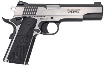 Combat Elite Gov’t 9mm Luger 5IN BBL Stnls/Blk Handgun COMBAT ELITE GOV’T 9MM LUGER 5” BBL (1)9RD MAG SS/BLACK