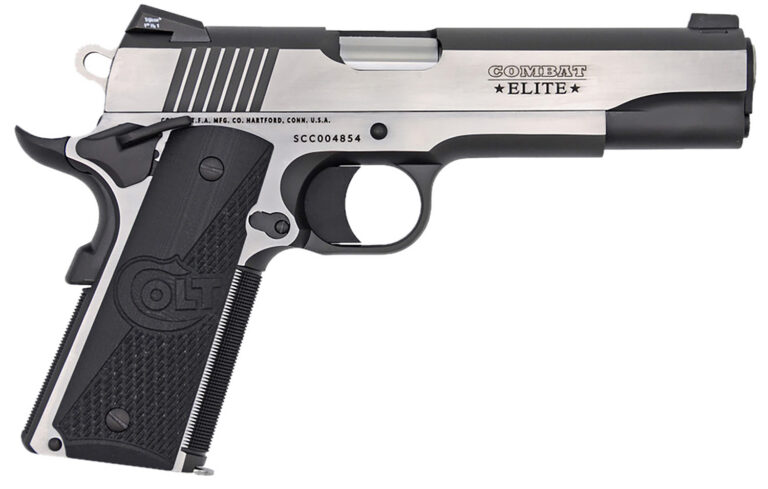 Combat Elite Gov't 9mm Luger 5IN BBL Stnls/Blk Handgun COMBAT ELITE GOV'T 9MM LUGER 5'' BBL (1)9RD MAG SS/BLACK