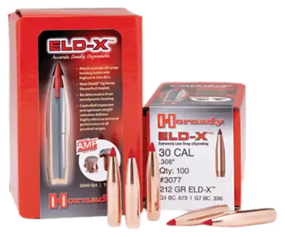 ELD-X .30 CALIBER (.308”) RIFLE BULLETS ELD-X 30 CAL (0.308”) 212GR POLYMER TIPPED BOAT TAIL 100/BOX