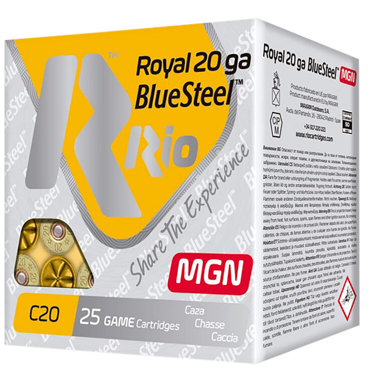 RIO AMMUNITION RBSM202 Royal BlueSteel Magnum 20 Gauge 3" 1 oz 2 Shot 25 Bx/ 10