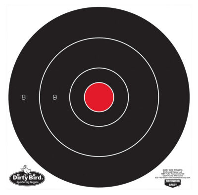 Birchwood Casey 35070 Dirty Bird  12″ Bullseye Tagboard Hanging Universal Black/Red 100 Per Pkg