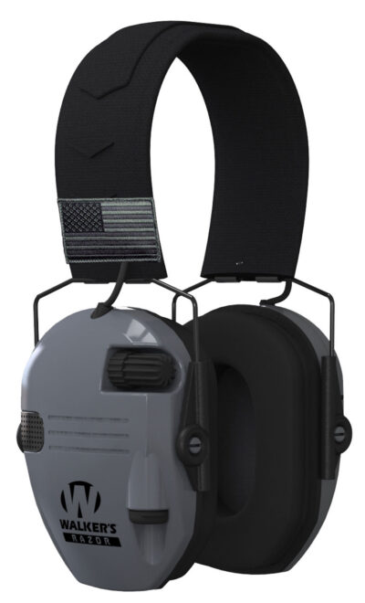 Walker’s GWPRSEMPATGY Razor Patriot 23 dB Over the Head Sports South Exclusive Black/Gray Polymer