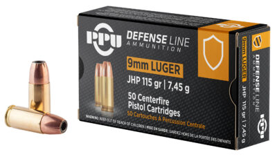 PPU PPD91 Defense  9mmLuger 115gr Jacketed Hollow Point 50 Per Box/20 Case