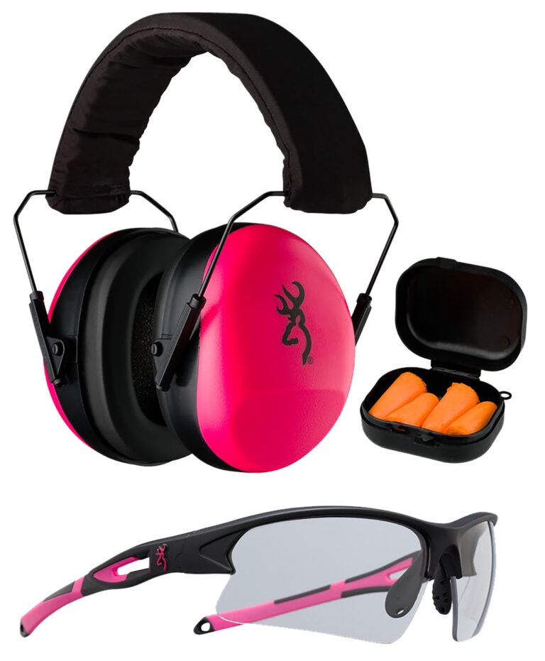 Browning 126373 Range Kit Foam Plastic with Foam 27 dB 36 dB Over the Head Orange Pink/Black Women