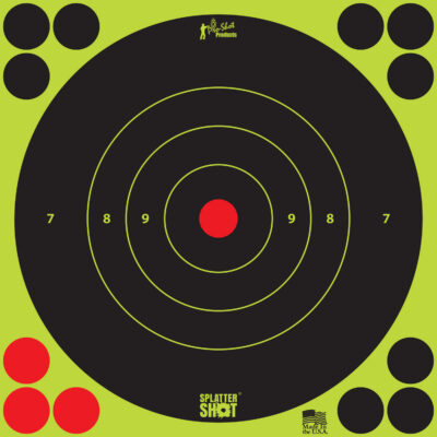 Pro-Shot 8BGREEN6PK SplatterShot  Self-Adhesive Paper Black/Green 8″ Bullseye 6 Pack