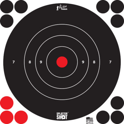 Pro-Shot 8BWHITE6PK SplatterShot  Self-Adhesive Paper Black/White 8″ Bullseye 6 Pack