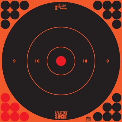 Pro-Shot 12BORNGE5PK SplatterShot  Self-Adhesive Paper Black/Orange  12″ Bullseye 5 Pack