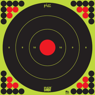 Pro-Shot LONGRANGE172 SplatterShot  Self-Adhesive Paper Black/Green/Red 17.25″ Bullseye 5 Pack