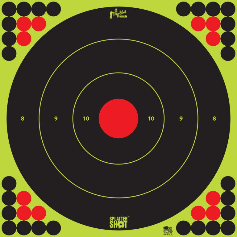 Pro-Shot LONGRANGE172 SplatterShot  Self-Adhesive Paper Black/Green/Red 17.25" Bullseye 5 Pack