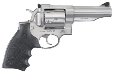 Ruger 5044 Redhawk  44 Special/44 Rem Mag 6rd, 4.20″ Satin Stainless Steel Barrel, Dual Chambered Satin Stainless Cylinder, Satin Stainless Steel Frame, Hardwood Grip, Exposed Hammer