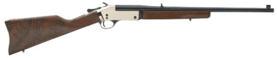 Henry H015B357 Single Shot  38 Special or 357 Mag Caliber with 1rd Capacity, 22″ Blued Barrel, Polished Brass Metal Finish & American Walnut Stock, Right Hand (Full Size)