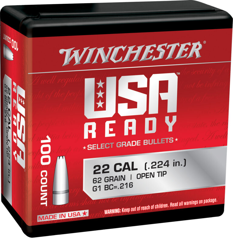 Winchester Ammo WBR22462 Centerfire Rifle 224 Caliber 62 Open Tip 100 Box