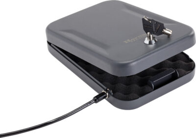 Hornady 95200 Standard Lock Box Large Key Entry Black Steel Holds 1 Handgun 9.50″ L x 6.50″ W x 1.75″ D