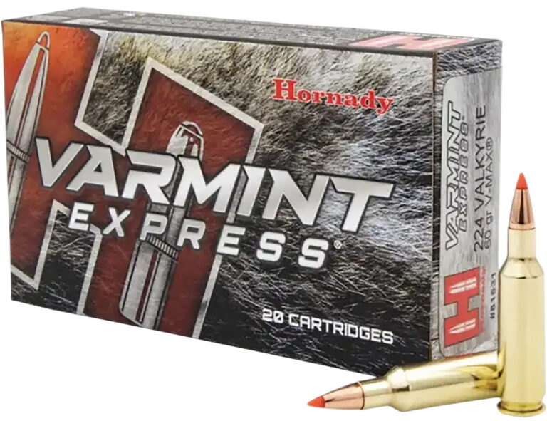 VARMINT EXPRESS® 224 VALKYRIE V-MAX® POLYMER TIPPED RIFLE AMMO VARMINT EXPRESS 224 VALKYRIE 60GR V-MAX POLYMER TIP 20/BOX