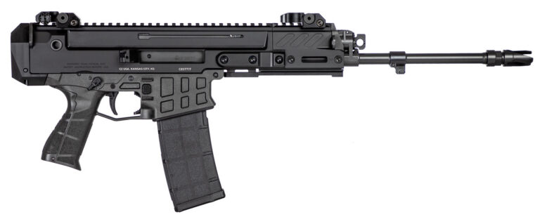 CZ-USA 91452 Bren 2 MS 5.56x45mm NATO Caliber with 14.17" Barrel, 30+1 Capacity, Overall Black Finish, Carbon Fiber Receiver, Ambi Mag Release, Stippled Black Polymer Grip Right Hand