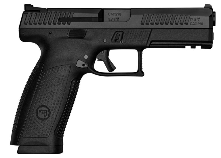 CZ-USA 91540 P-10 F  9mm Luger 19+1 4.50" Black Steel Barrel, Black Nitride Serrated Steel Slide, Black Polymer Frame w/Picatinny Rail, Black Interchangeable Backstrap Grip