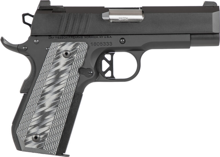 Dan Wesson 01884 EPC 9mm Luger 9+1 4" Stainless Bull Barrel Black Duty Serrated Stainless Steel Slide Black Aluminum Frame wBeavertail Black/Gray G10 Grip