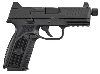 FN 66100375 509T  9mm Luger 17+1/24+1, 4.50″ Black Steel Threaded Barrel, Matte Black Optic Ready/Serrated Stainless Steel Slide, Matte Black Polymer Frame w/Picatinny Rail
