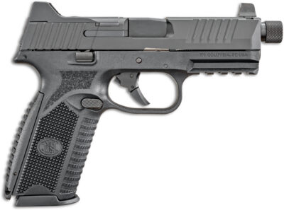 FN 66100527 509T  9mm Luger 10+1, 4.50″ Black Steel Threaded Barrel, Matte Black Optic Ready/Serrated Stainless Steel Slide, Matte Black Polymer Frame w/Picatinny Rail