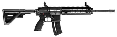 HK 81000402 HK 416  22 LR 10+1 16.10″ Black Steel Threaded Barrel Aluminum w/M-LOK & Picatinny Rail Black Aluminum Receiver Black Retractable Stock Right Hand