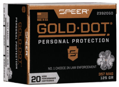 GOLD DOT PERSONAL PROTECTION 357 MAGNUM AMMO 357 MAGNUM 125GR GOLD DOT HOLLOW POINT 20/BOX