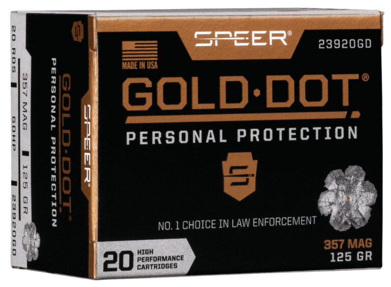 GOLD DOT PERSONAL PROTECTION 357 MAGNUM AMMO 357 MAGNUM 125GR GOLD DOT HOLLOW POINT 20/BOX