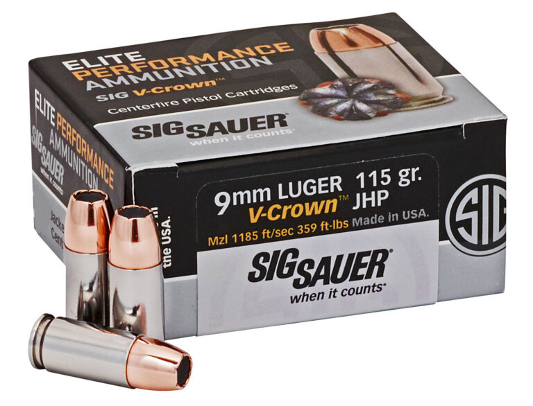 Sig Sauer E9MMA150 Elite V-Crown 9mm Luger 115 gr Jacketed Hollow Point (JHP) 5