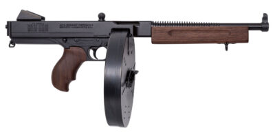 Thompson TA5100D 1927A-1 Lightweight Deluxe 45 ACP Caliber with 10.50″ Barrel, 100rd Capacity (Drum), Black Hard Coat Anodized Metal Finish, American Walnut Grip, Right Hand
